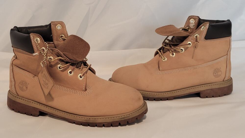 Timberland 6 Inch Premium Waterproof Boots Mens 6.5 Wheat Nubuck Leather